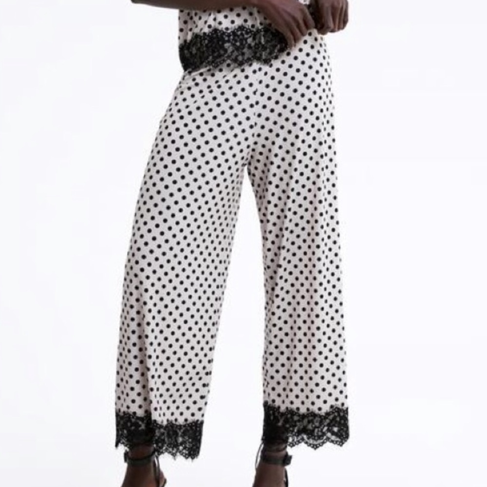 ZARA Polka Dot Lace Trim